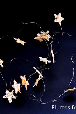 Girlande mit Sternen aus Sisal - Länge 2 m - creme  